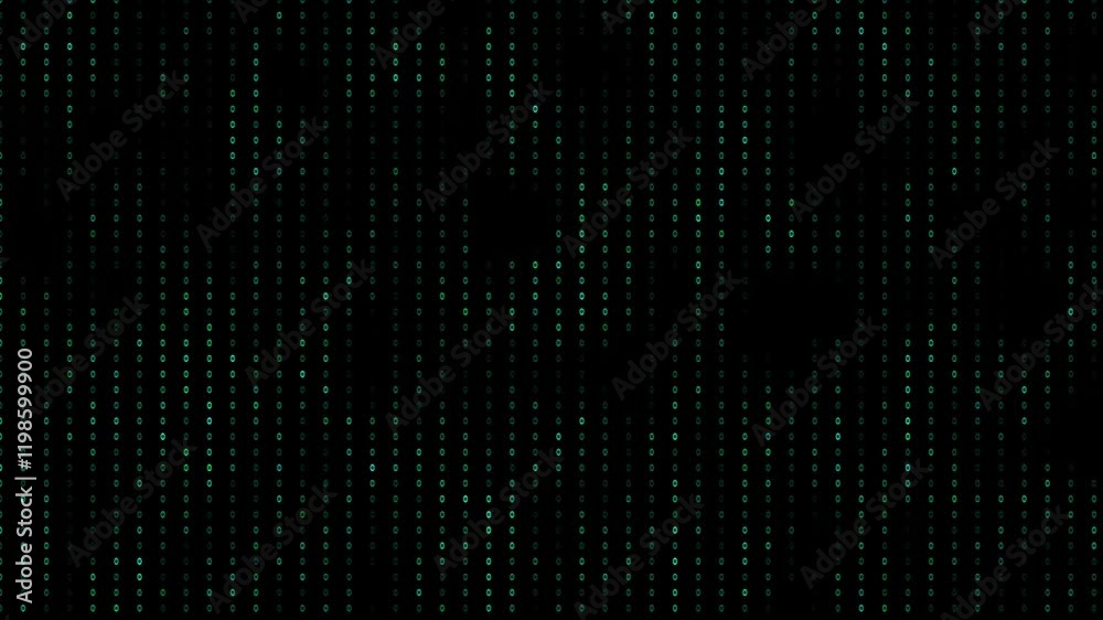 Digital Green Matrix-Style Code Pattern Abstract vertical green dots resembling matrix code cascading against black background tech, sci-fi, or futuristic-themed designs presentations Digital Green Matrix-Style Code Pattern Abstract vertical green dots resembling matrix code cascading against black background tech, sci-fi, or futuristic-themed designs presentations