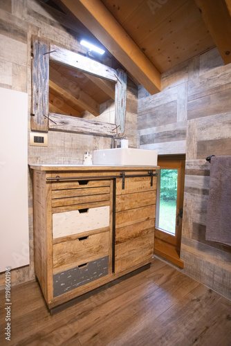 Rustic bathroom interior