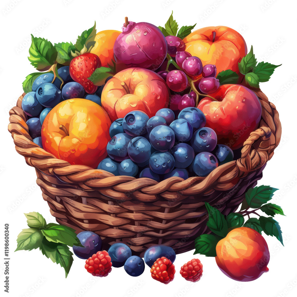 A Vibrant Collection of Fresh Fruits Displayed in a Rustic Basket, Celebrating Nature’s Bounty Today A Vibrant Collection of Fresh Fruits Displayed in a Rustic Basket, Celebrating Nature’s Bounty Today