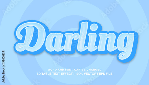 editable text effect darling blue