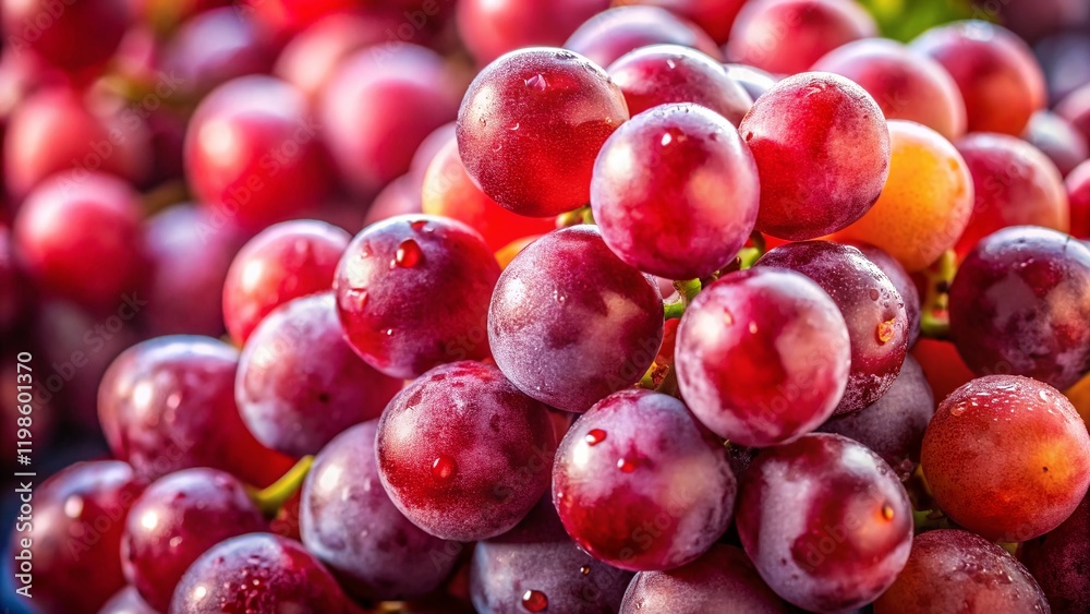 Juicy Ripe Grapes: Fresh Harvest, Close-Up Photography Juicy Ripe Grapes: Fresh Harvest, Close-Up Photography