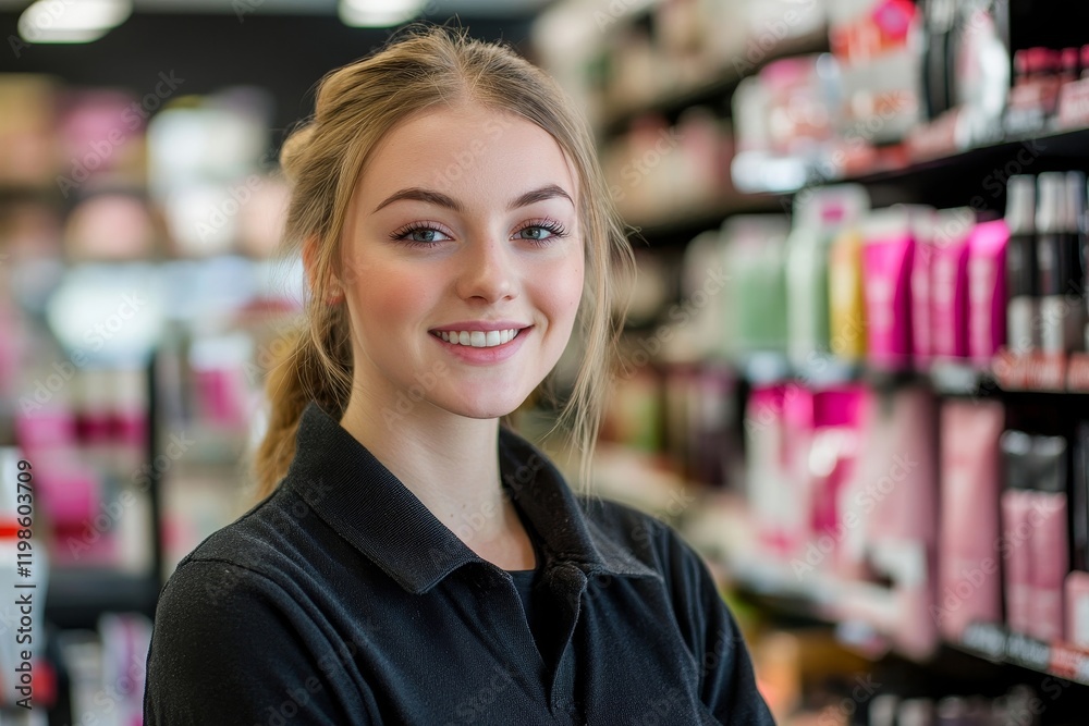 Portrait Beauty Product Shop Manager, Generative AI Portrait Beauty Product Shop Manager, Generative AI