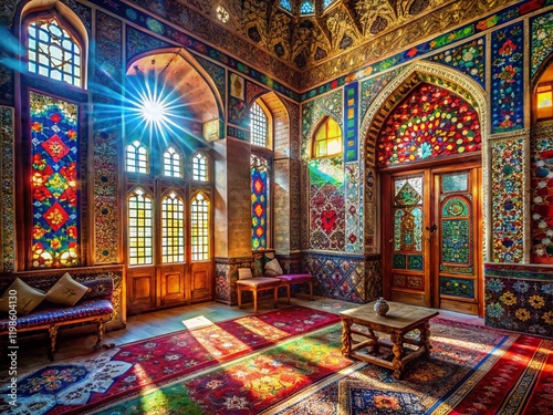 Ancient Persian House Interior, Qazvin, Iran - Traditional Architecture & Design photo