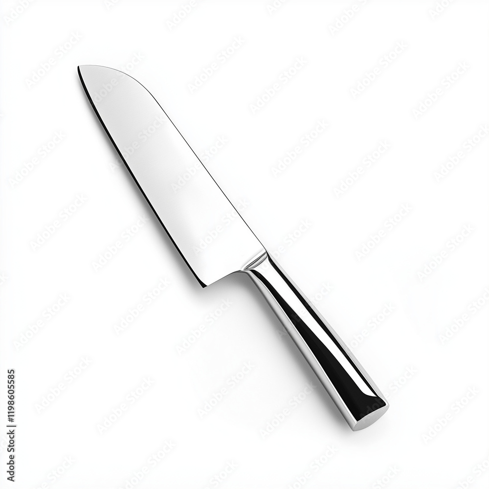 Fototapeta premium A silver knife with a black handle