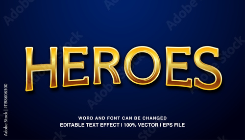 editable text effect heroes golden luxury