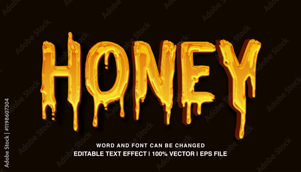 editable text effect honey slime sticky texture typeface