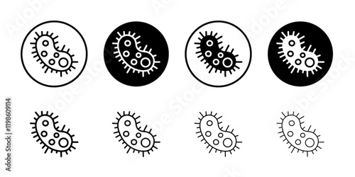 Bacteria icon black and white vector sign