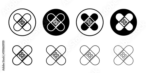 Band aid icon black and white vector sign