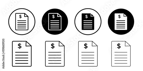 Bank statement icon black and white vector sign