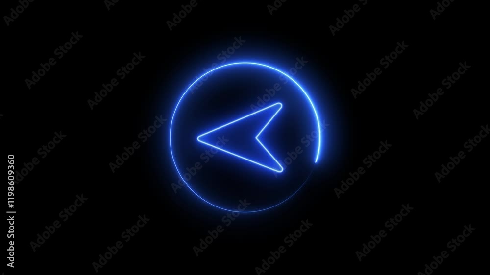 Animation of glowing neon Selection tool icon, neon Direction tool icon . Selection arrow . Animation of glowing neon Selection tool icon, neon Direction tool icon . Selection arrow .