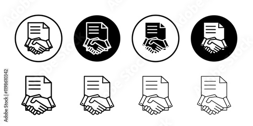 Contract icon black and white vector sign