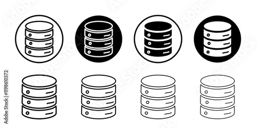 Database icon black and white vector sign