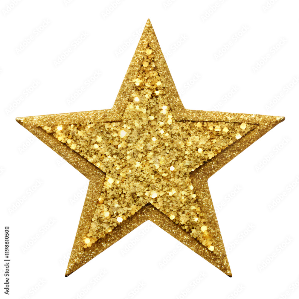 Glitter star isolated on transparent background Glitter star isolated on transparent background