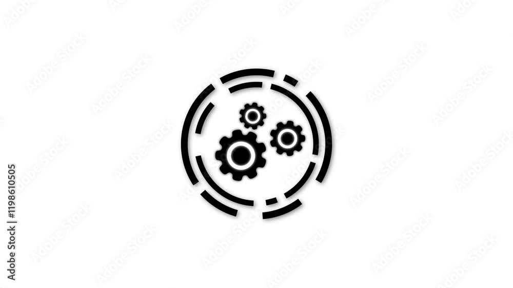 Moving gears icons. Setting gears icon, cogwheel group. Computer Settings updating icon animation . Moving gears icons. Setting gears icon, cogwheel group. Computer Settings updating icon animation .