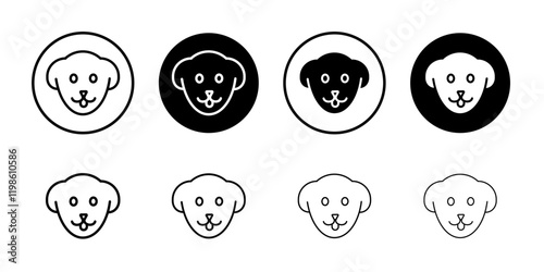 Dog icon black and white vector sign