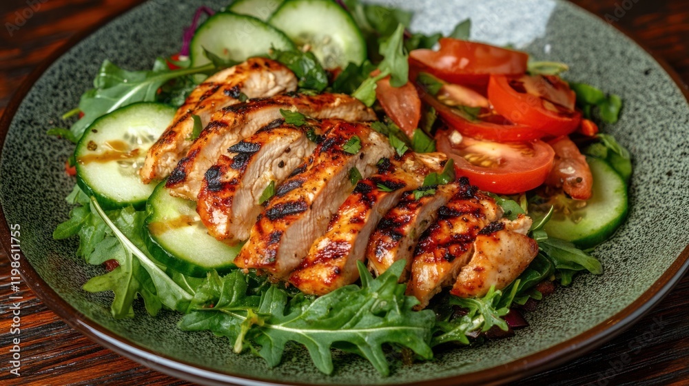 Grilled Chicken Salad with Cucumber and Tomato Grilled Chicken Salad with Cucumber and Tomato