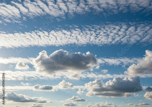 Wallpaper Mural A natural scene showcasing the beauty and serenity of a clear blue sky, capturing the ever-changing patterns of clouds Torontodigital.ca