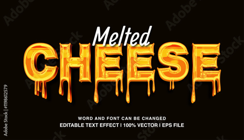 editable text effect melted cheese