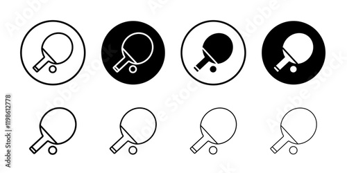 Ping pong icon black and white vector sign