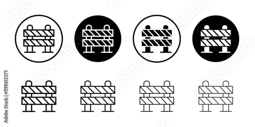 Roadblock icon black and white vector sign