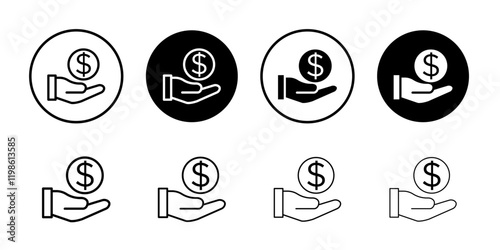 Savings icon black and white vector sign