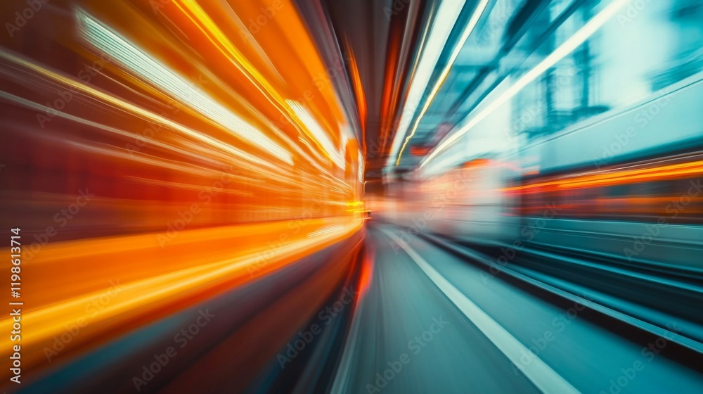 Abstract Blurred Motion of a Train in a Tunnel Abstract Blurred Motion of a Train in a Tunnel