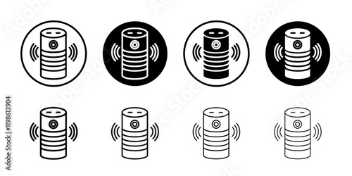 Smart speaker icon black and white vector sign