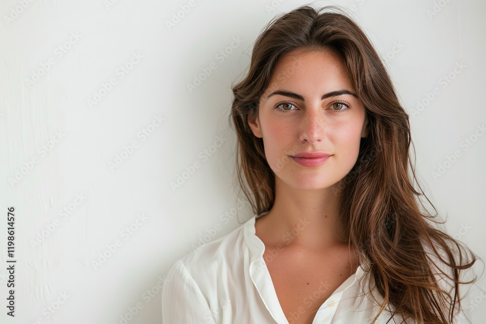 A young entrepreneur standing in front of a white wall. Using an image of copy space. Where to put text or design, Generative AI. A young entrepreneur standing in front of a white wall. Using an image of copy space. Where to put text or design, Generative AI.