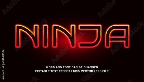 editable text effect ninja photo