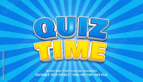 editable text effect quiz time