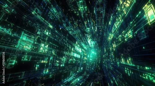Futuristic Digital Circuit Board Design
