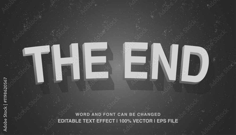 editable text effect the end