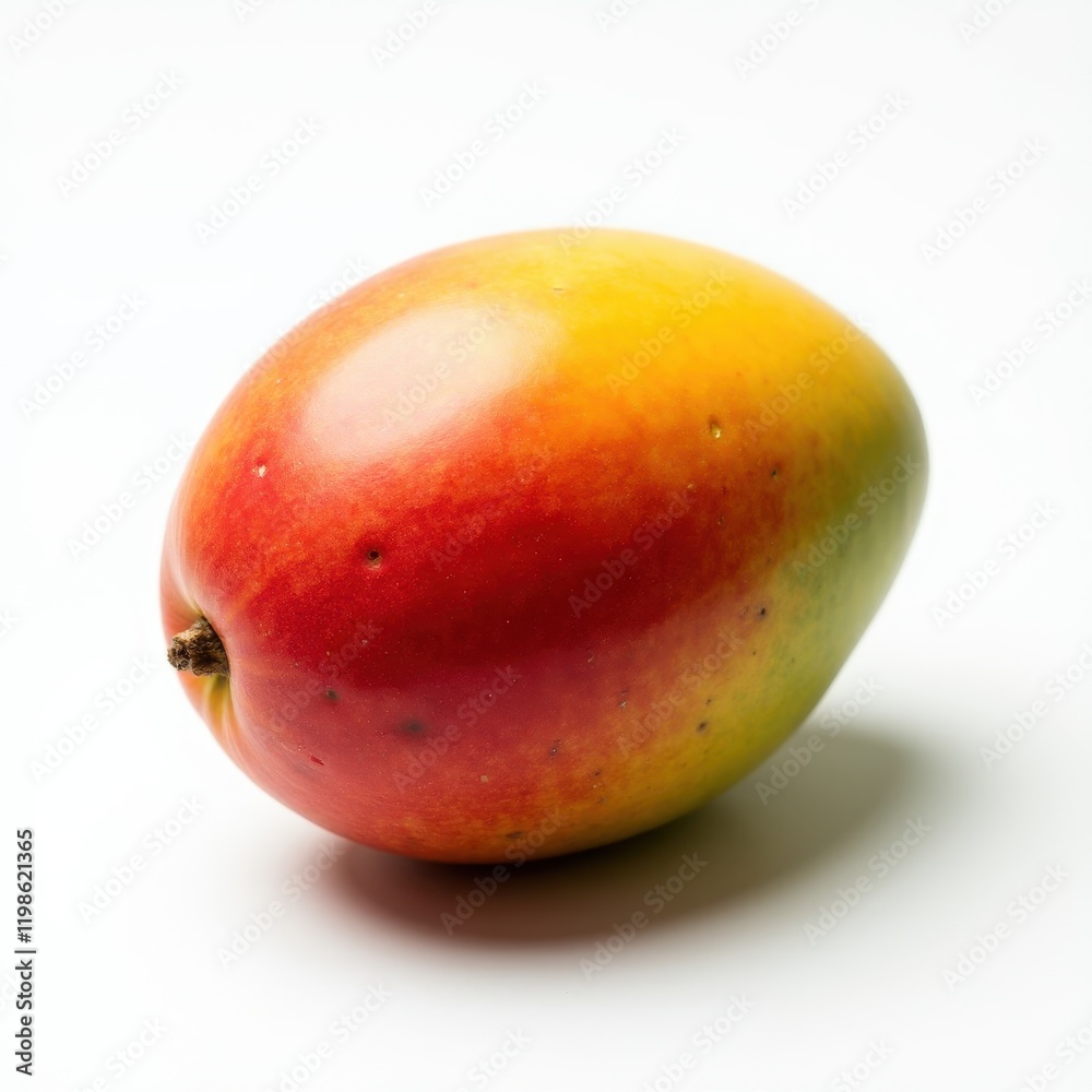 Ripe Red and Yellow Mango Fruit Isolated on White Background Healthy Tropical Food Ripe Red and Yellow Mango Fruit Isolated on White Background Healthy Tropical Food