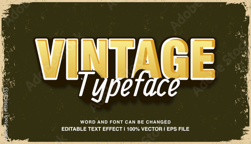 editable text effect vintage typeface