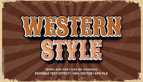 editable text effect wastern style vintage style