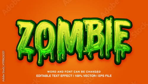 editable text effect zombie slime typeface