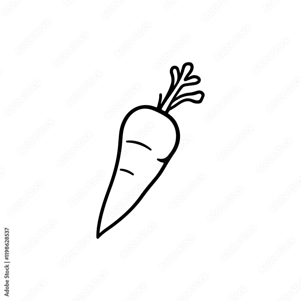 Carrot Line Art Vector Illustration Carrot Line Art Vector Illustration