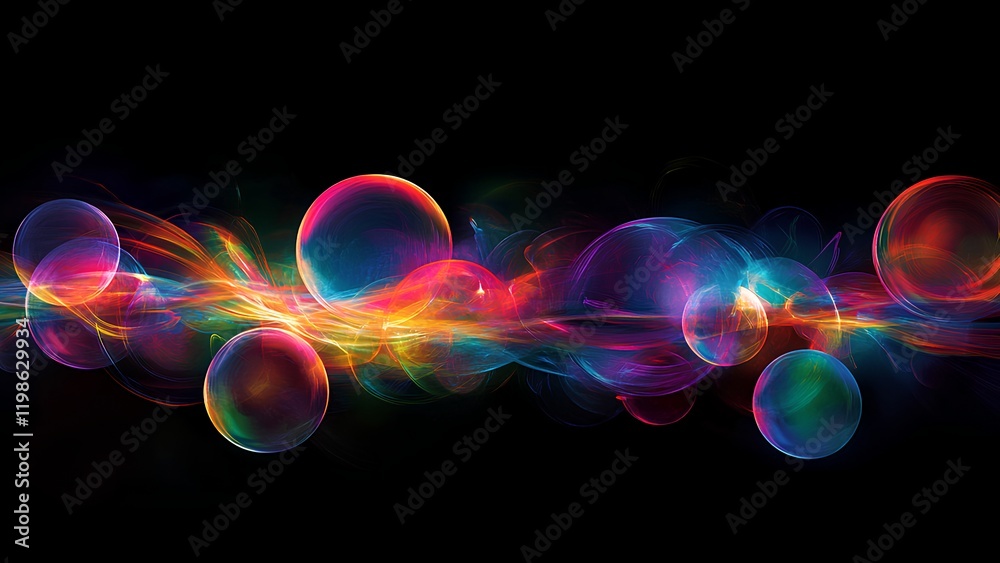 Vibrant Abstract Light Orbs on a Black Background Vibrant Abstract Light Orbs on a Black Background