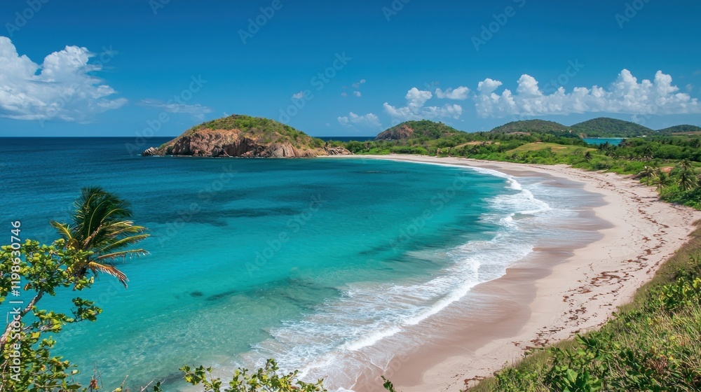 Obraz premium Tropical Beach with Turquoise Blue Waters