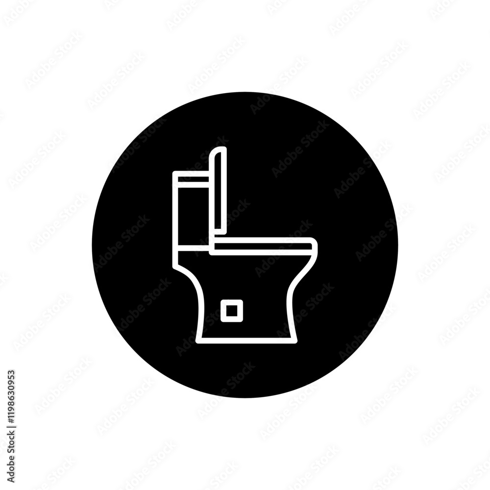 Vector toilet icon, toilet seat symbol flat design. Vector toilet icon, toilet seat symbol flat design.