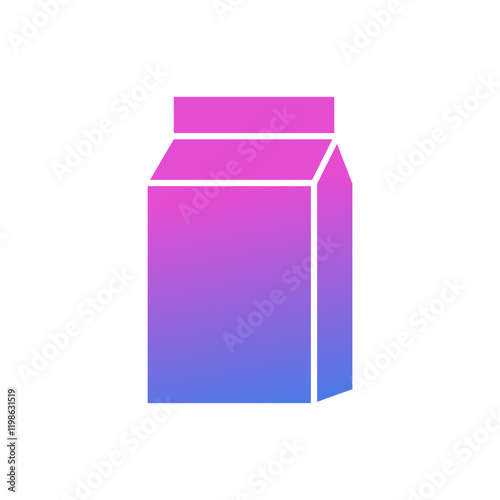 Boxed milk vector icon, flat design liquid milk symbol.