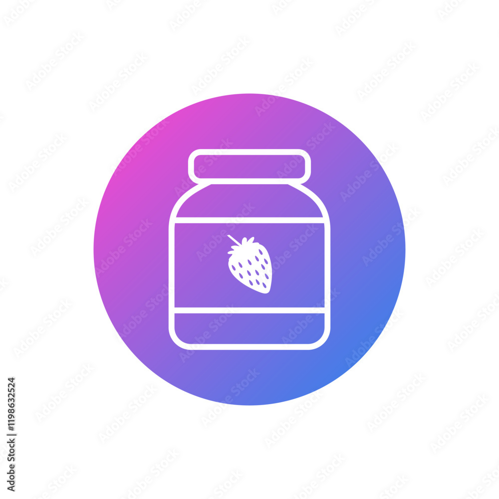 Strawberry jam vector icon, flat design sweet jam symbol. Strawberry jam vector icon, flat design sweet jam symbol.