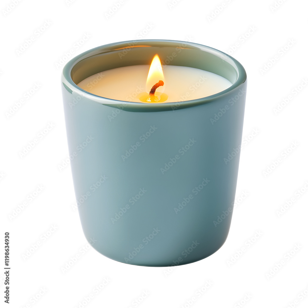 Glowing Scented Candle in Minimalist Green Ceramic Container for Relaxation and Ambiance Glowing Scented Candle in Minimalist Green Ceramic Container for Relaxation and Ambiance