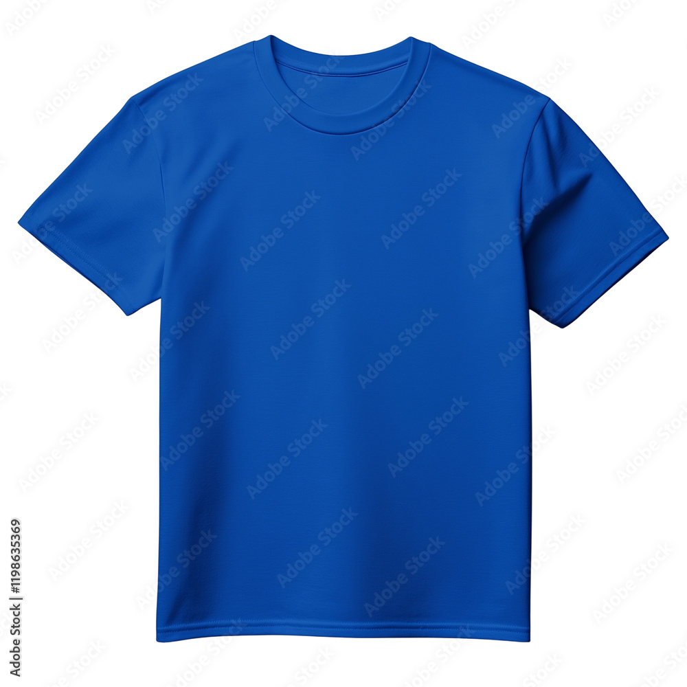 High-quality solid royal blue t-shirt mockup on a isolated on transparent background PNG High-quality solid royal blue t-shirt mockup on a isolated on transparent background PNG