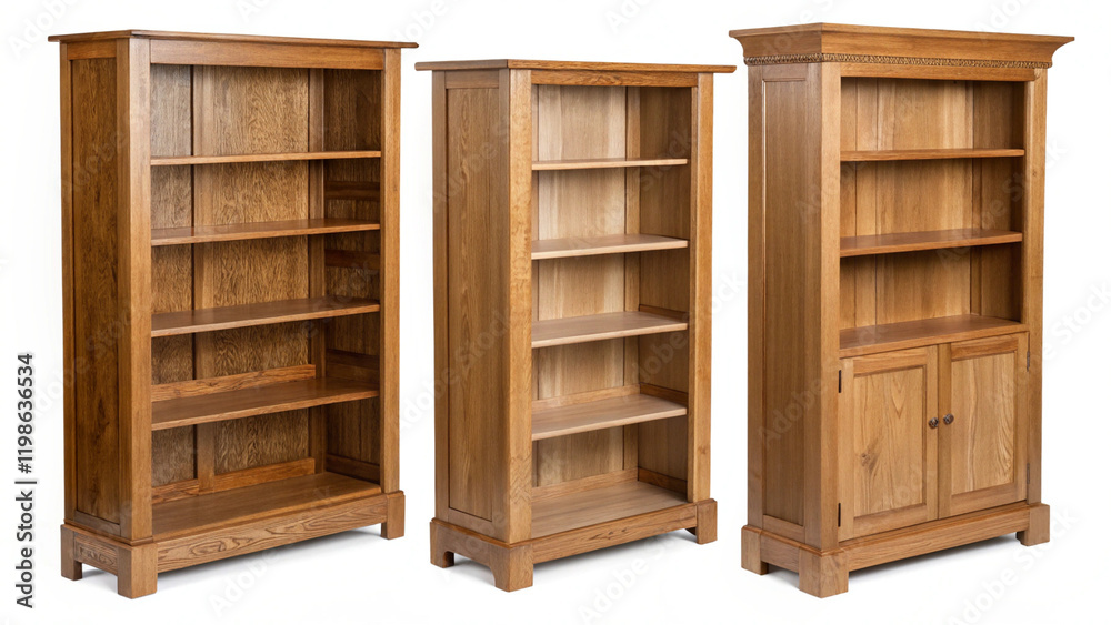 wooden bookcase isolated on white wooden bookcase isolated on white
