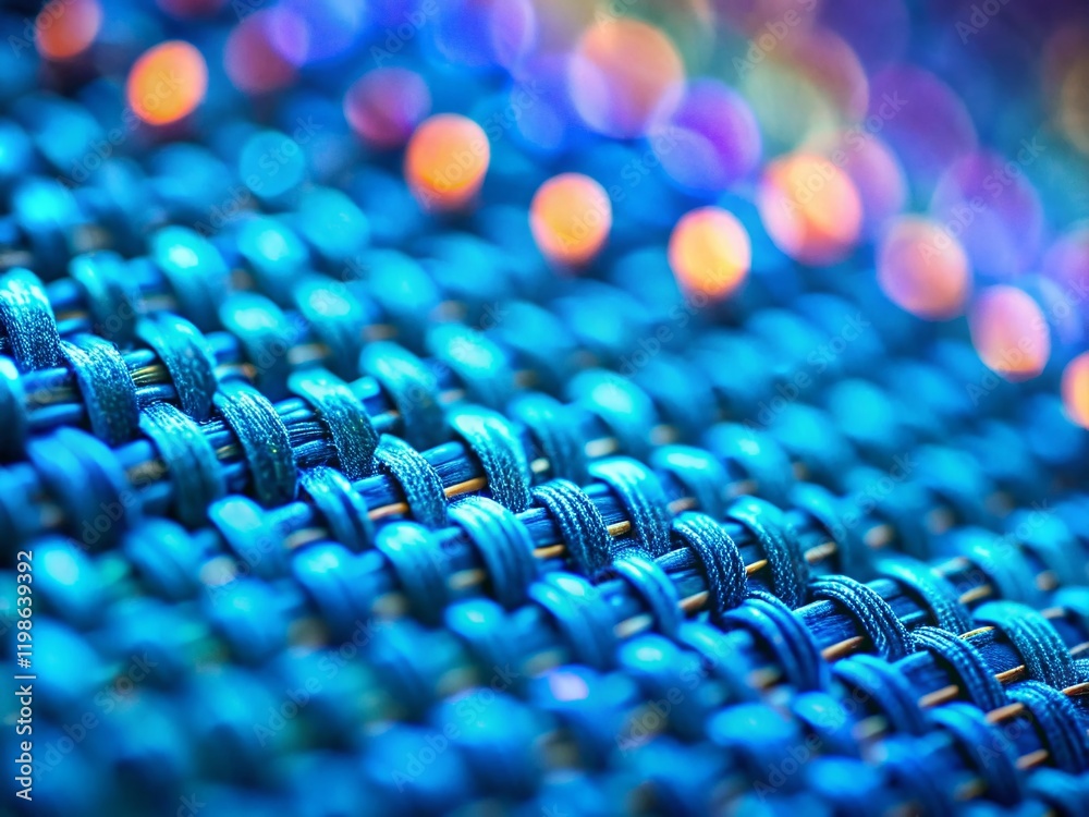 Obraz premium Miniature Blue Fabric Texture Background: Tilt-Shift Photography