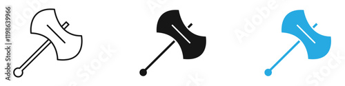 Axe icon black white vector outline