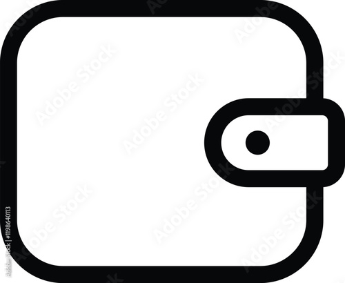 Wallet icon vector art, black color, line icon