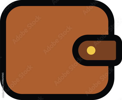 Wallet icon vector art, brown color