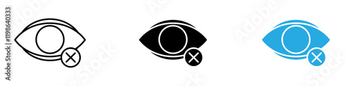 Blindness icon black white vector outline
